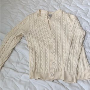 LL Bean cream cardigan